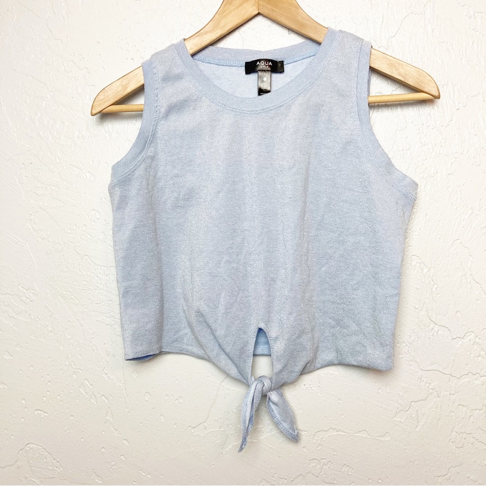 Aqua Girls tie front crop top tank XL